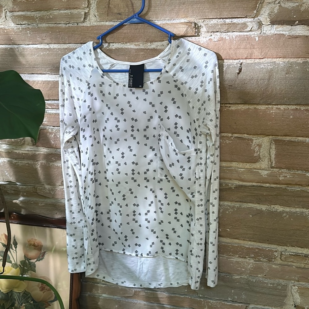 Anthropologie Geometric Print Long Sleeve Blouse-T